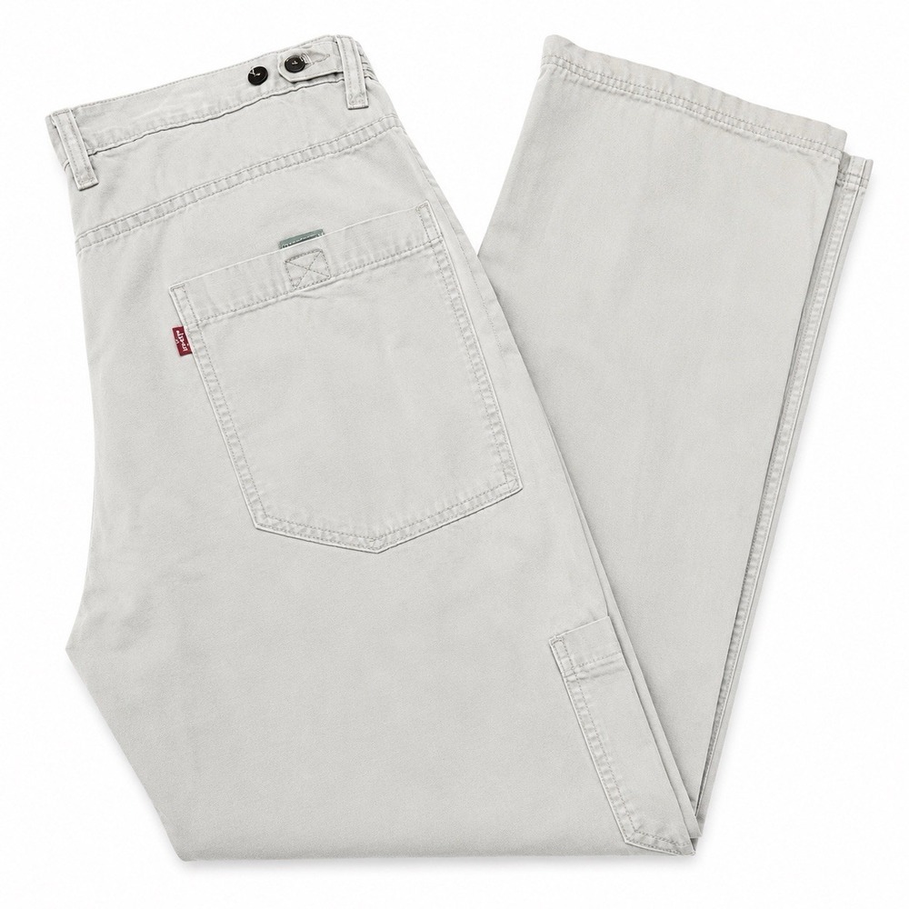 Vintage 90s Levis Dry Goods Pants Mens 34x32 Gray Carpenter Utility Cargo 578